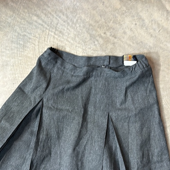 Vintage Trescher Grey Pleated A Line Midi Skirt Size 13 Waist 15" - Picture 2 of 6